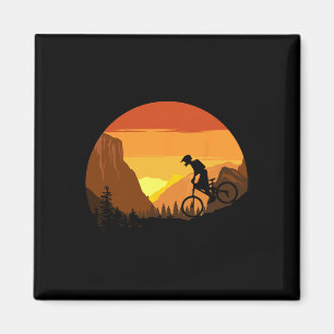 Imán Ciclismo de Montaña Retro Trail Rider Atardecer