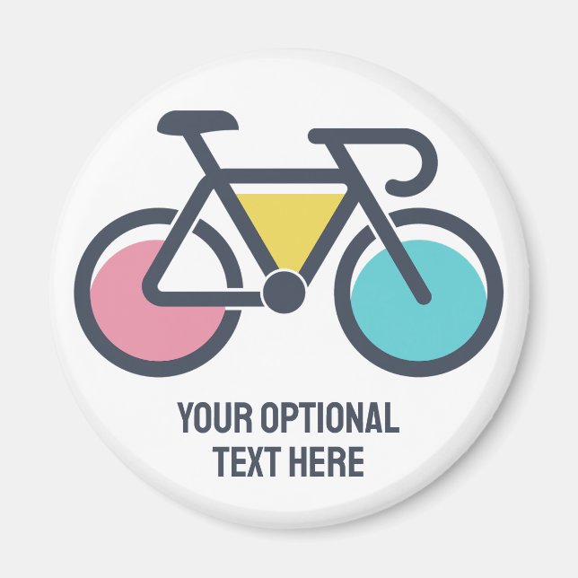 Imán Ciclismo de texto personalizado (Frente)