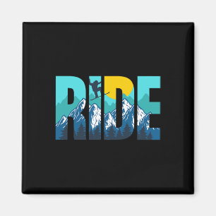 Imán Ciclismo Montaña Snowboard Slopes Sunset Graphic