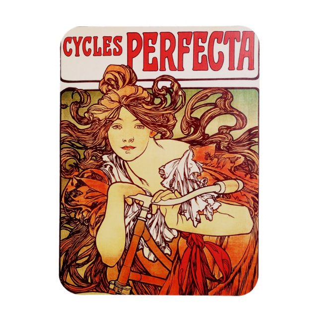 Imán Ciclos Perfecta de Alphonse Mucha (Vertical)