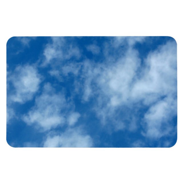 Imán Cielo azul con foto de nubes (Horizontal)