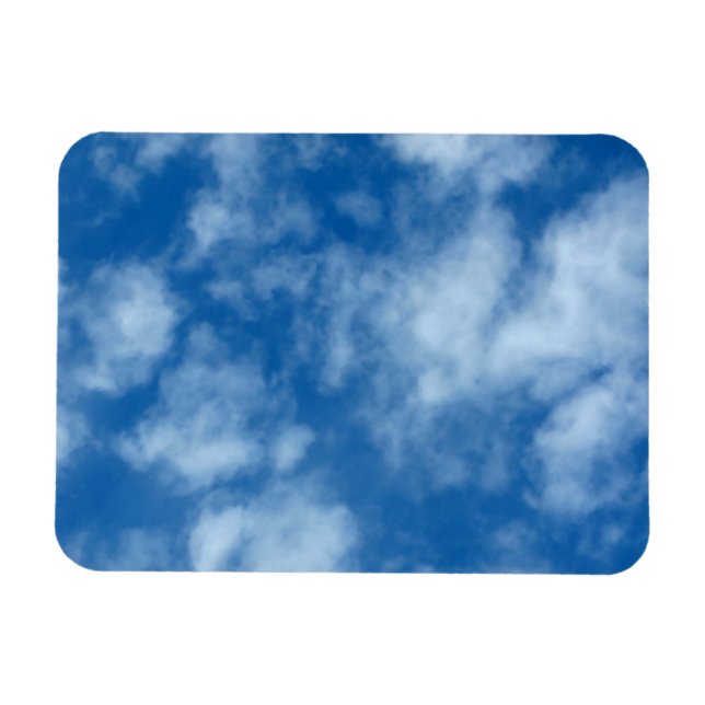 Imán Cielo azul con fotografía de la naturaleza de las  (Horizontal)