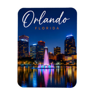 Imán Cielo nocturno de la ciudad de Orlando Florida Via