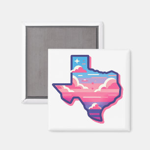 Imán Cielos de algodón rosa y azul de Texas