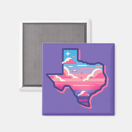 Imán Cielos de algodón rosa y azul de Texas