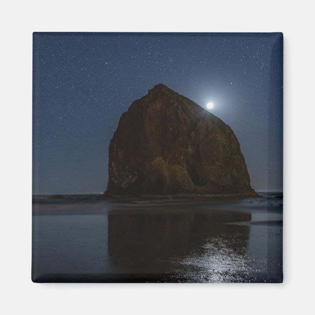 Imán Cielos sobre Haystack Rock | Cannon Beach, Oregon (Frente)