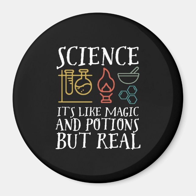 Imán Ciencia como magia y poción Geek Nerd Scientist (Frente)