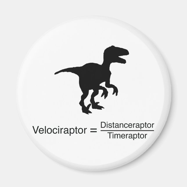 Imán ciencia divertida de velociraptor (Frente)