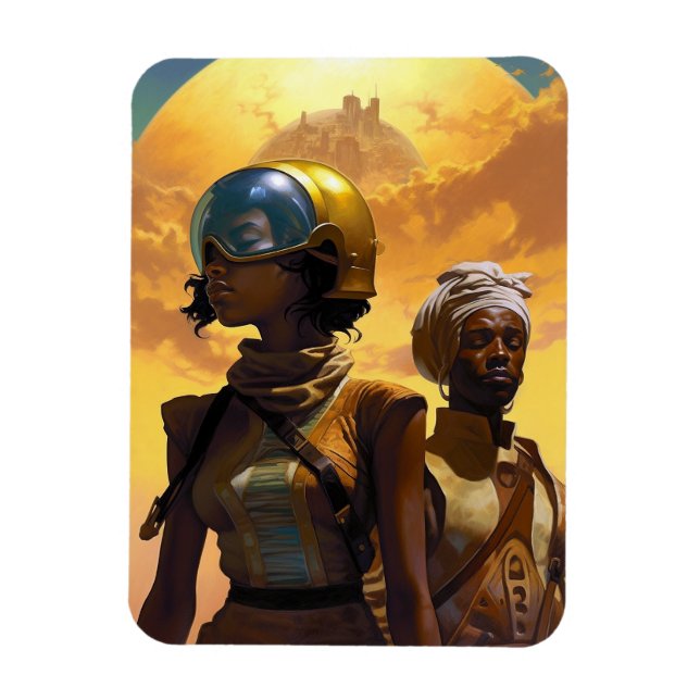 Imán Ciencia ficción afrofuturista de los exploradores  (Vertical)