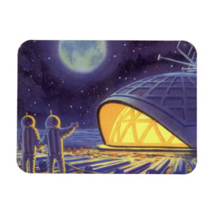 Imán Ciencia Ficción Vintage Alienígenas en la Luna del