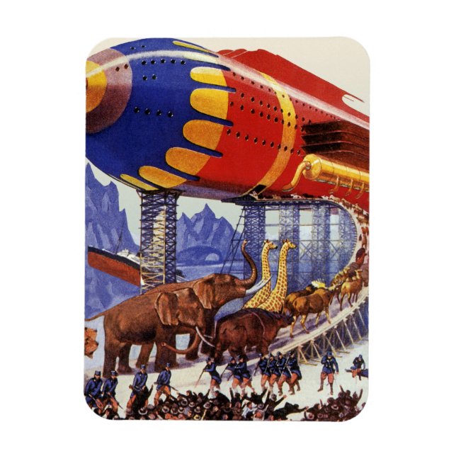 Imán Ciencia ficción vintage, animales salvajes del Arc (Vertical)