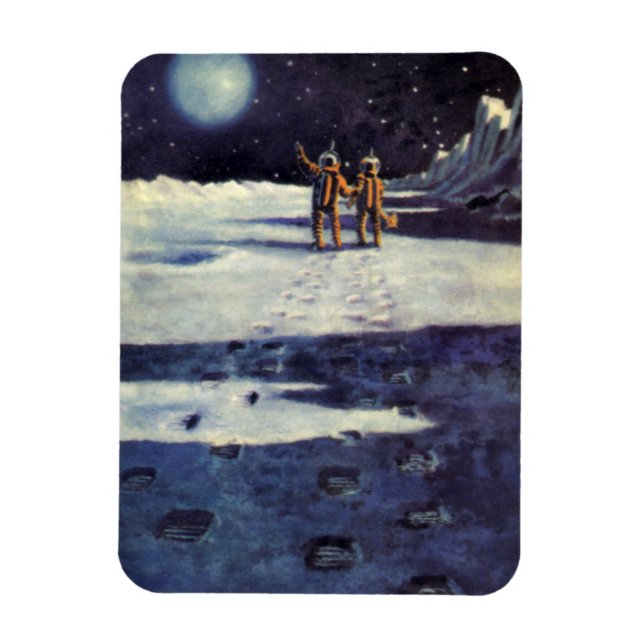 Imán Ciencia Ficción Vintage Astronauta Alienígenas en  (Vertical)
