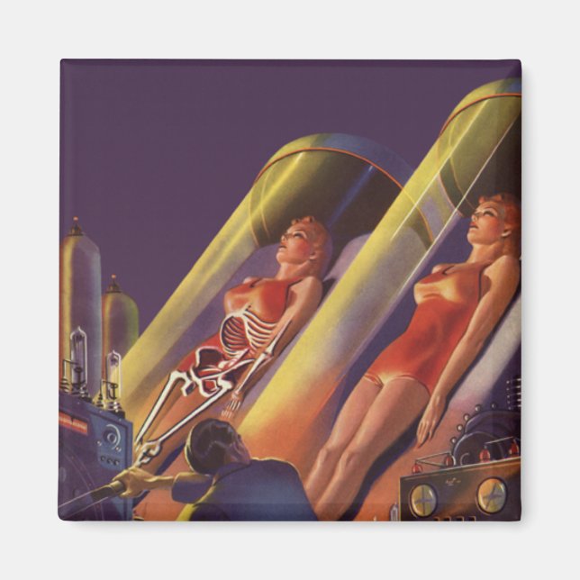 Imán Ciencia ficción vintage, ciencia ficción de cienci (Frente)