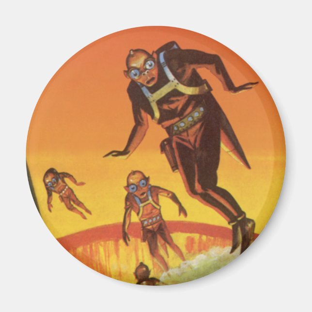 Imán Ciencia ficción vintage, extranjeros de ciencia fi (Frente)