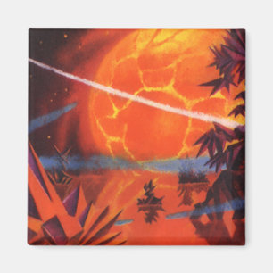 Imán Ciencia ficción vintage, planeta de ciencia ficció