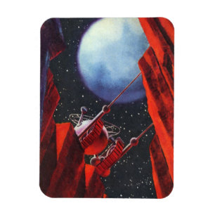 Imán Ciencia ficción vintage, rover espacial del cañón 