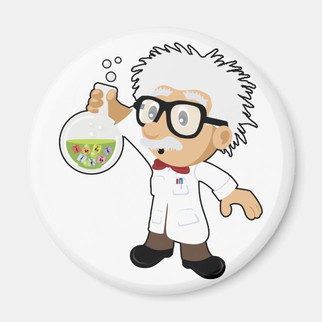 Imán Científico con vaso de agua (Frente)