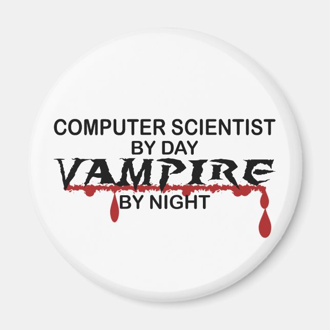 Imán Científico informático de día, vampiro de noche (Frente)