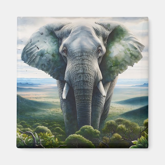 Imán Cierre de la cara del elefante, colmillos, zorrill (Frente)