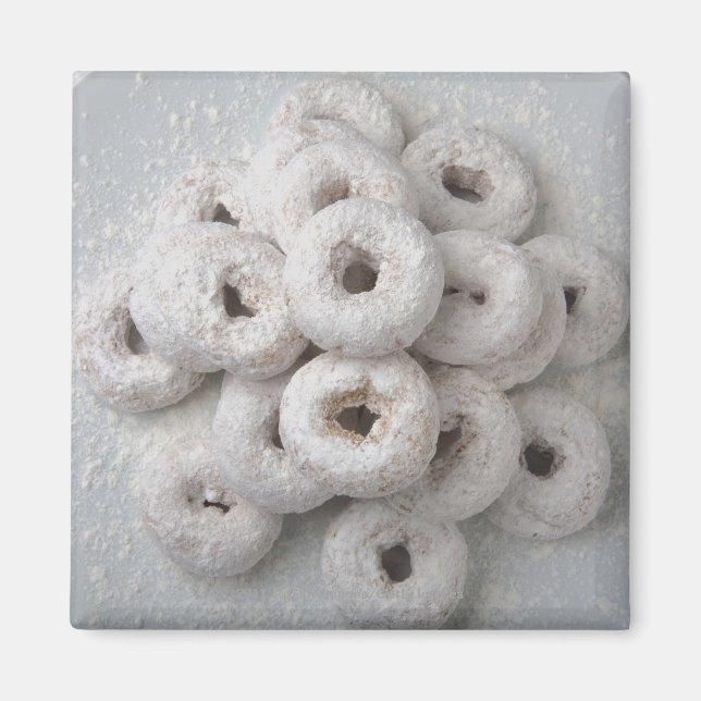 Imán Cierre de los donuts en polvo en una placa (Frente)