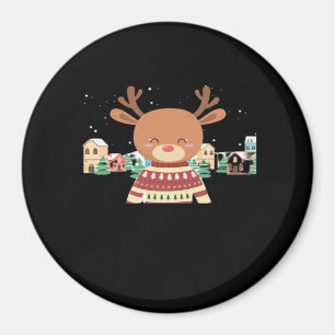 Imán Ciervo de Navidad Lindo Diseño Mínimo