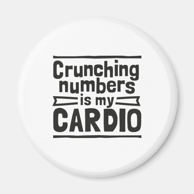 Imán Cifrar números es mi cardio (Frente)