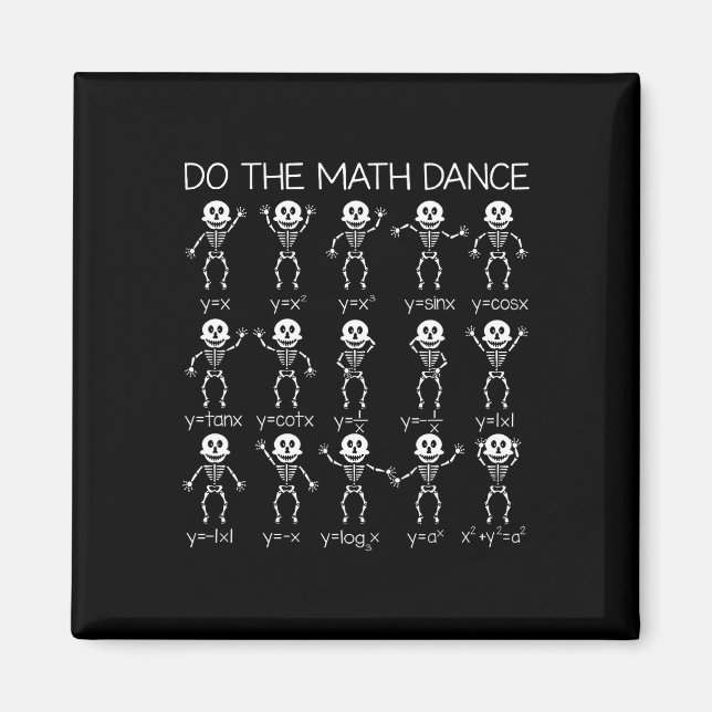 Imán Cifras de Skeleton Dancing Ecuación Math Teacher H (Frente)