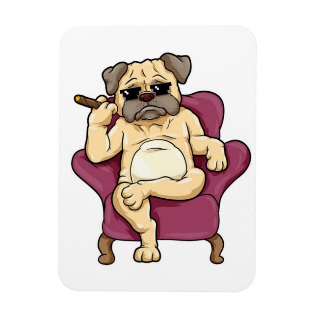 Imán Cigar para fumar puré | Perro Pug de Guay (Vertical)