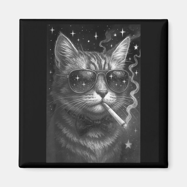Imán Cigarette Kitten Funny Smony Cat Meme Estúpido Bra (Frente)