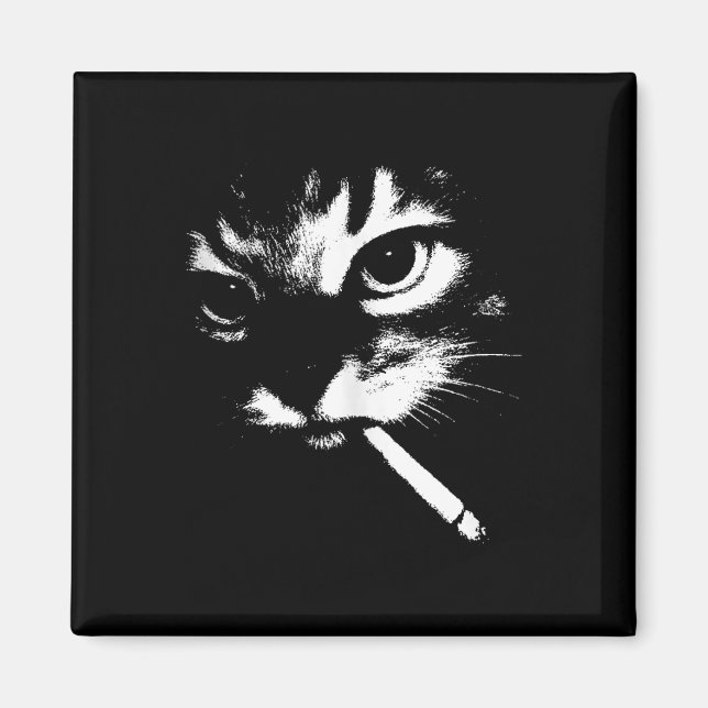 Imán Cigarette Kitten Funny Smony Cat Meme Gangster C (Frente)