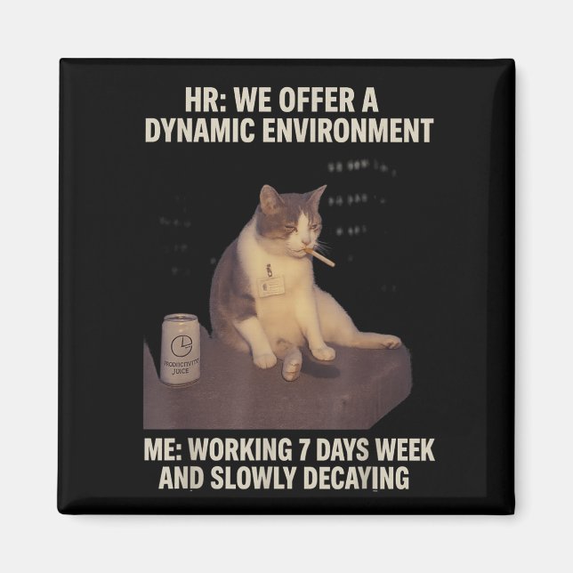 Imán Cigarette Kitten Funny Smony Cat Meme Vida útil (Frente)