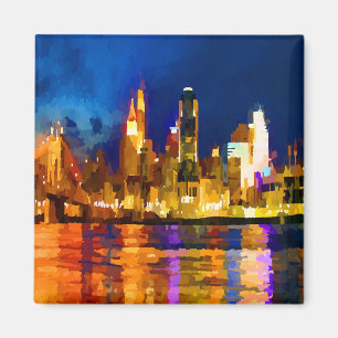 Imán Cincinnati Ohio Skyline de noche