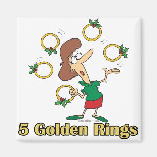 Imán cinco anillos de oro quinto día de navidades