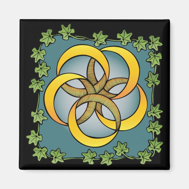 Imán Cinco anillos dorados (Frente)