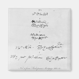 Imán Cinco autógrafos auténticos de William Shakespea