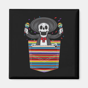 Imán Cinco De Mayo 2025 Calaca Blanket Pocket Serape Me