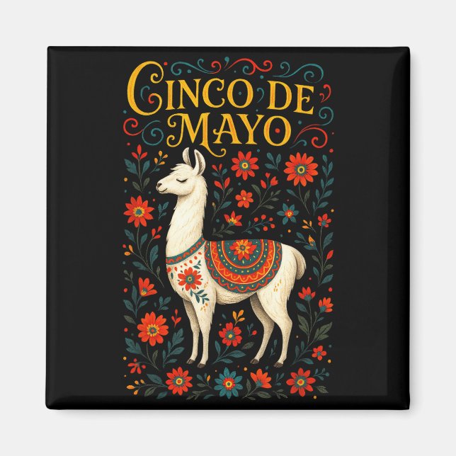 Imán Cinco de mayo - arte de celebración de fiesta de l (Frente)