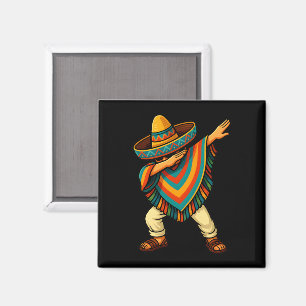 Imán Cinco de Mayo Dabbing mexicano Poncho