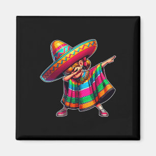 Imán Cinco De Mayo Dabbing Poncho Sombrero