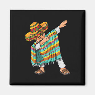Imán Cinco de Mayo dabbing Poncho Sombrero Fun mexicano