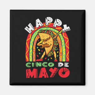 Imán Cinco De Mayo Dabbing Taco Rainbow Festival Mexica