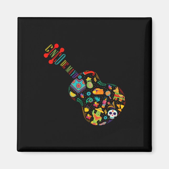 Imán Cinco De Mayo Fiesta de Guitarra Mexicana Cinco De (Frente)