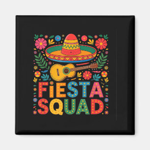 Imán Cinco De Mayo Fiesta Squad Divertido Sombrero Colo