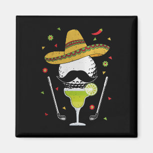Imán Cinco De Mayo Golfista Con Sombrero Y Margarita