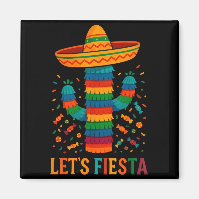 Imán Cinco de mayo mexican cactus party funny letsCinco (Frente)