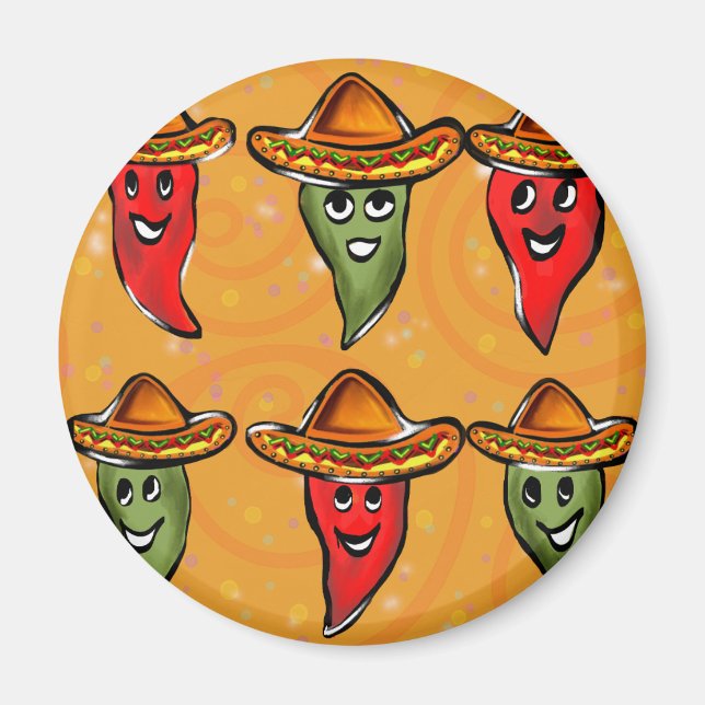 Imán Cinco de Mayo Peppers (Frente)
