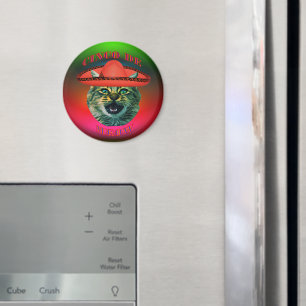 Imán Cinco Gris de Meow Cinco De Mayo México Refrig