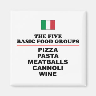 Imán Cinco grupos de alimentos básicos italianos