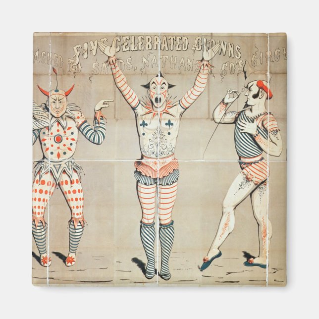 Imán Cinco payasos famosos en la arena (Frente)