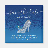 Cinderella Slipper Blue Quinceanera Guardar la fec